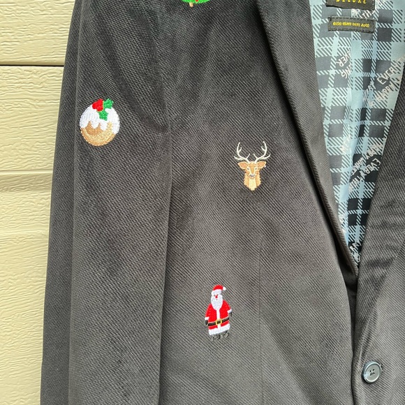 NWT Black OppoSuits Deluxe X-Mas Icons Embroidered Christmas Blazer - Picture 7 of 16